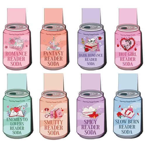 Drink Soda Magnetic Bookmarks Gifts - Wxiben 16 Pcs Funny Book Club Magic Magnet Book Markers Ticket Reading Tracker Bookmarks Magnetic Page Clips for Book Lovers Women Men School Office Supplies - style: Drink Soda