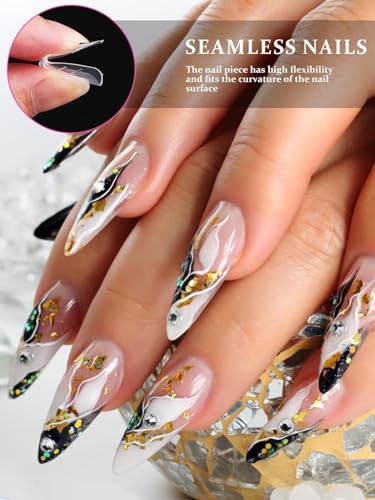 EBANKU Dual Nail Forms for Poly Extension Gel 120 PCS - color: Long Stiletto_S