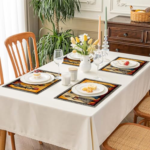Kwanzaa Placemats Set of 4, African American Christmas Table Mats, Black Women Washable Place Mats for Coffee Bar Home Party Indoor Kitchen Dining Table Decoration 12x18 Inch - color: African American, size: Set of 4
