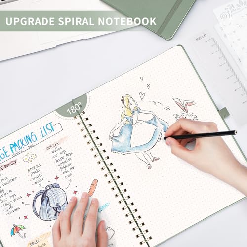 AHGXG Dotted Journal, 110 Pages, A4 (8.5" x 11") - color: Sage Green, style: A4-Dotted