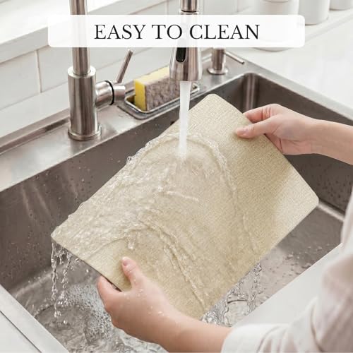 Romanstile Vinyl Placemats Set of 6, Reversible Faux Leather Wipeable Table Mats - color: Black-beige, size: PCS4