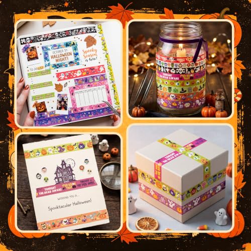Bomichi 18 Rolls Halloween Thin Decorative Scrapbook Washi Tape Set - color: Halloween Tape