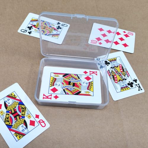 4 Pcs Playing Card Cases, Clear Plastic Card Deck Box, Plastic Trading Card Storage Box for Game Card,Bank Cards,Base Ball Trading Cards, Business Cards