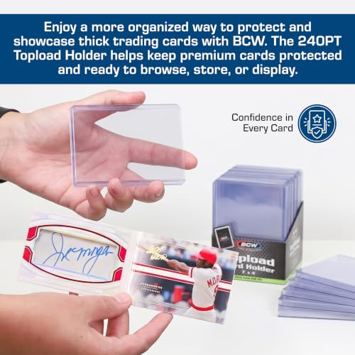 BCW 240 Pt Thick Card Topload Holders for Relic and Patch Cards, 10 Count - color: 240 Pt. / 7 Mm