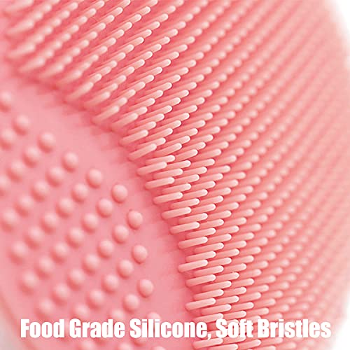 Silicone Facial Cleansing Brush - Face Scrubber & Exfoliator for Deep Cleaning, Blackhead & Acne Pore Care - color: Small - Blue&green&purple&rose