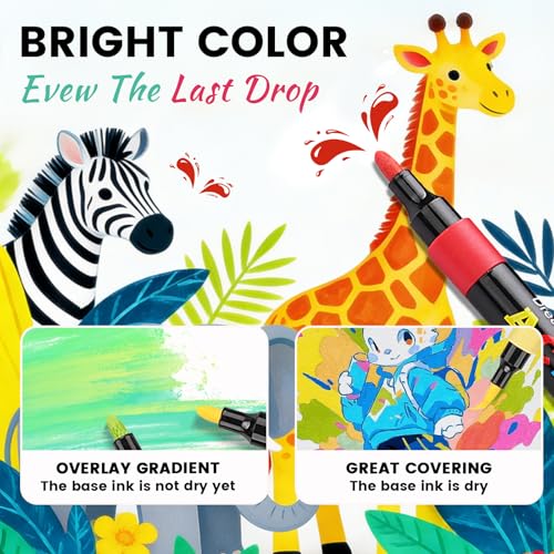 Acrylic Paint Markers Bulk 144 Pack 12 Colors Medium Tip for Teacher School