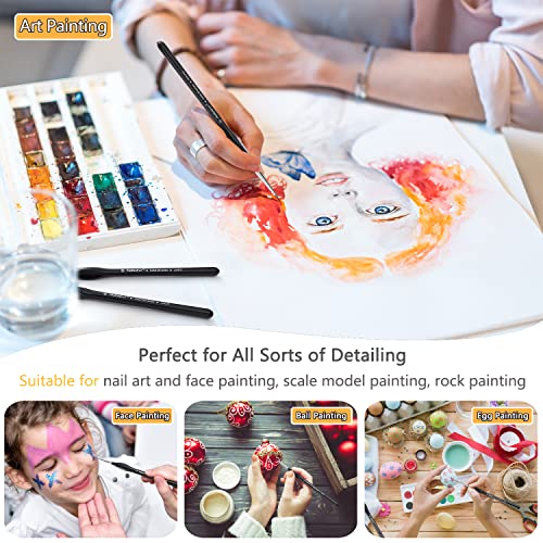 PANDAFLY Detail Paint Brushes Set for Fine Detailing & Art Painting, 15pcs - size: 15 Size
