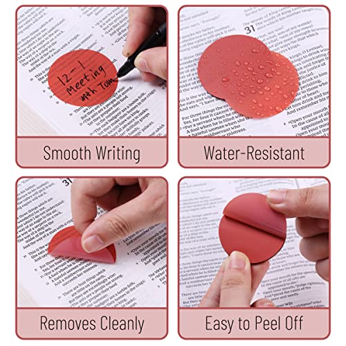 Mr. Pen- Round Transparent Sticky Notes, 1.8”, 4 Pads with Black Fineliner - color: Vintage, size: 200 Sheets