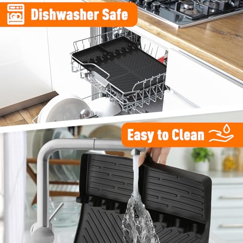 Silicone Grill Mat Compatible with Blackstone, Black - color: Black