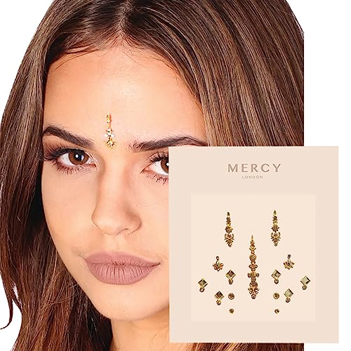 Gigi Gold Bindi ✮ Crystal Indian Bindi Face Jewels Gold Multi Packet