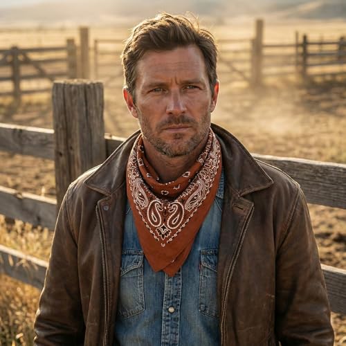 The Peacock Crew Premium Soft Cotton Bandanas Pack for Men and Women Paisley 22 x 22 inches - color: Pack of 10 Terracotta