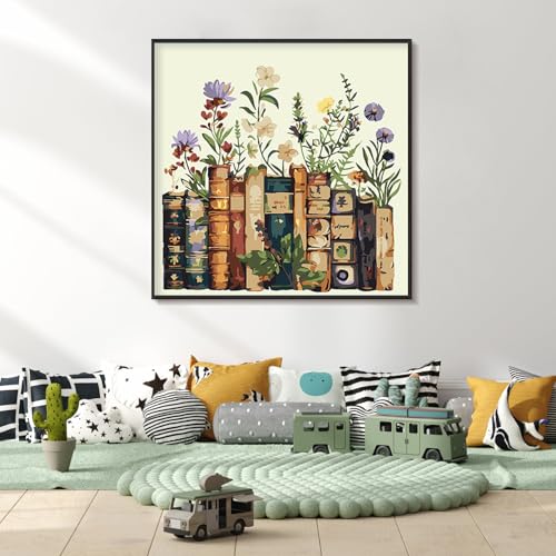 Yezavesu Book Framed Paint by Numbers Kit for Adults Beginner - color: YOP0216, size: 12x12 Inch