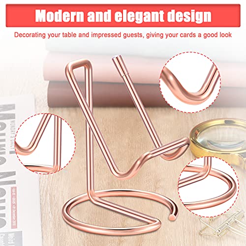 2 Pieces Metal Business Card Holder for Desk - color: Rose Gold