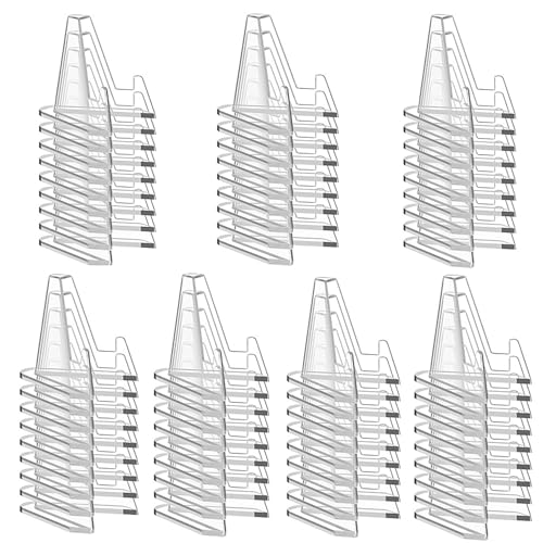 70 packs Card Stands, 2.1 inch Card Display Stand Acrylic Clear Mini Easel Small Picture Holder Stands for Challenge Coin Graded Football Basketball Sports Cards