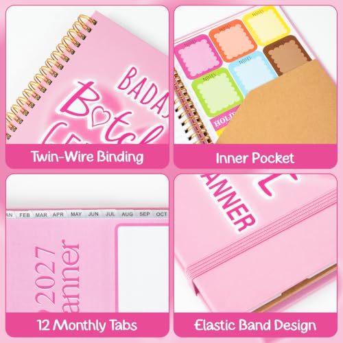 Xqumoi 2027 A5 Planner Pink Bitches Sweary Weekly and Monthly Planner Gift - color: Pink Bitches 2027, size: A5