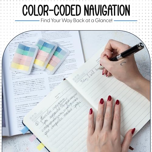 Essex Wares - 300 Pieces, 5 Boho Colors, Transparent Sticky Notes Tabs - color: Boho Colors