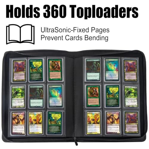 Custom Toploader Binder 9 Pocket PU Leather, 360 Toploaders - color: Custom Toploader Binder-360, size: 4 Pocket