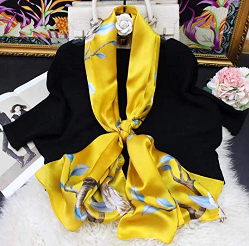 ANDANTINO 100% Silk Long Scarf-Women Large Oblong Shawls with Gift Packed - color: Illuminating Yellow