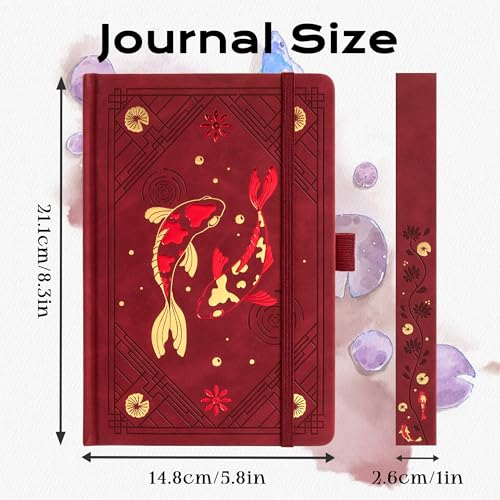 TIEFOSSI A5 Dotted Journal Notebook 190 Pages for Women & Men - color: Red, size: A5-Dotted