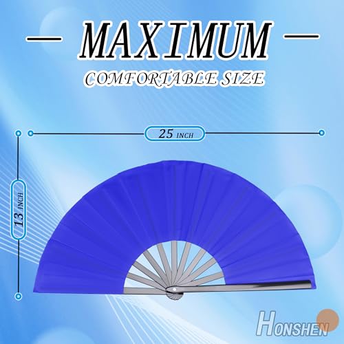 Folding Fan Chinese Hand Fan Performance Fan Nylon-Cloth Fan 13 inch (Blue) - color: Blue