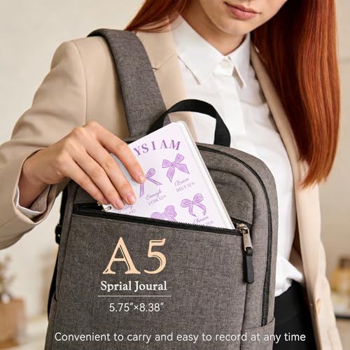 Lined Spiral Journal Notebook for Work A5, 160 Pages, Purple Bow - color: Bow Purple