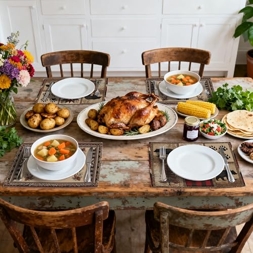 Bear Table Placemats Set of 4 Place Mats Linen Wipeable Placemats Waterproof Rectangle Table Mat for Kitchen Dining Dinner 18 X 12 Inch - color: Bear