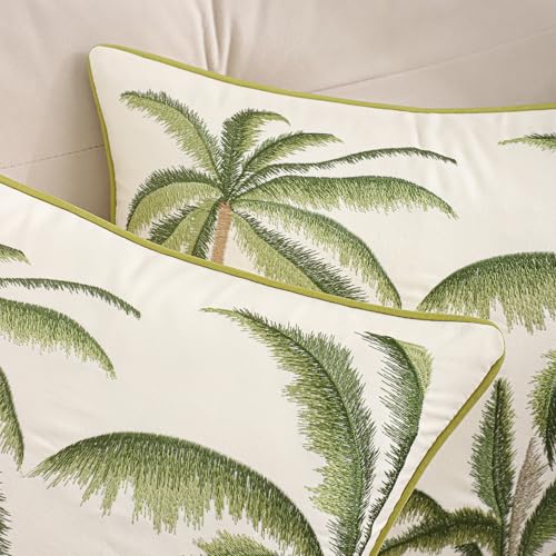 Green Palm Tree Throw Pillow Covers 18x18 Inch Set of 2 - color: A-green Palm Tree