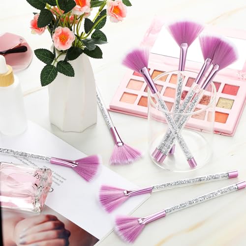 Maitys 9 Pieces Facial Fan Mask Brushes, Purple, Silver - color: Purple, Silver