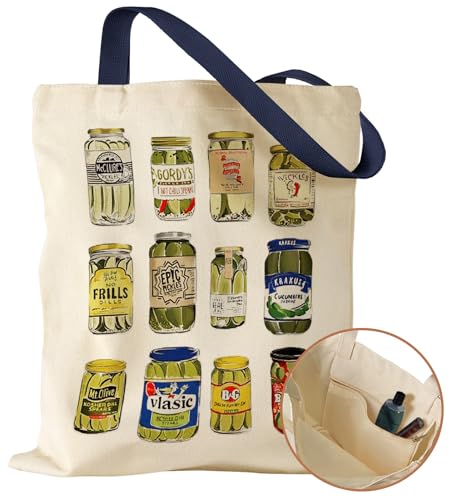 Miss Adola Canvas Tote Bag for Women with Inner Pocket - color: Canned Pickle