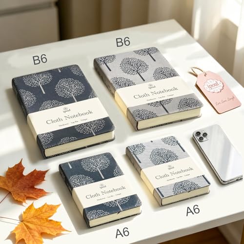 A6 Notebook, Linen Journal, Pocket Notebook, 4x6, Hardcover, Lay Flat, Thick, Small, Lined Notebook & Unlined Sketchbook, The Tree of Life, Beige - color: A6-Tree Beige