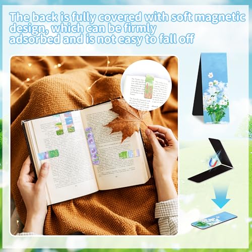 96Pack Magnetic Bookmarks for Reading,Women Men Teacher Book Lovers Gifts - style: Flower