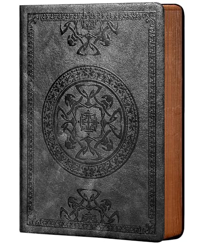 CAGIE Journal for Men Women Leather Vintage Diary Journaling Notebook Black - color: A-Black, size: A5