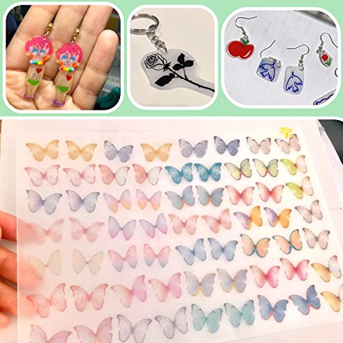 Benvo 10 Pcs Heat Shrink Plastic Sheets Shrinky Art Film Paper Shrinkable Paper Making Your Own Shrink Dinks DIY Earrings Keychains Charms Mother’s Day Father’s Day Crafts Gifts(7.9 x 5.7 inch) - size: 10 PCS A5 Shrink Paper