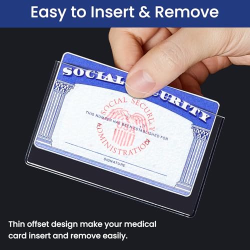Sooez 10 Pack Social Security Card Protector, 24 Mil Thick Card Sleeves