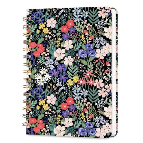Lined Spiral Journal Notebook for Work A5, 160 Pages, Flower Garden - color: Flower 1