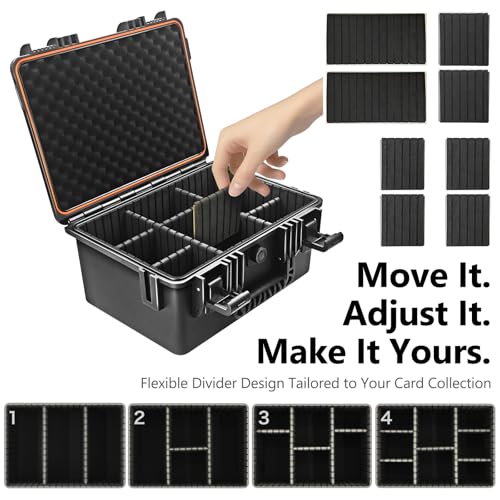 Graded Card Case, Baseball Card Storage Box for Trading Cards with Dividers - color: XL Capacity