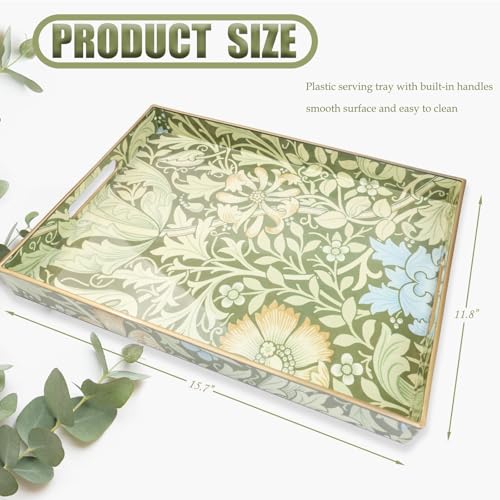 Spsyrine Plastic Serving Tray with Handles for Coffee Table, Compton - color: Multi C