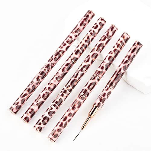 Nail Art Brushes -Double Ended Nail Art Liner Brushes 10 Heads Brush Set - color: Leopard Brown