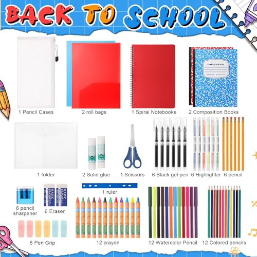 Gilprop 1 Set 2026 School Supplies Kit, 47 Pcs Prefilled School Gift Set