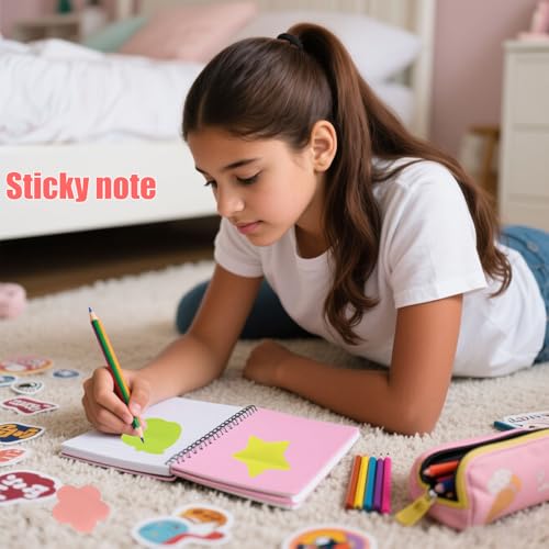 16 Pads Cute Sticky Notes, Fun Notes Memo Pads Back to School Supplies Notes Page School Tab for School Office