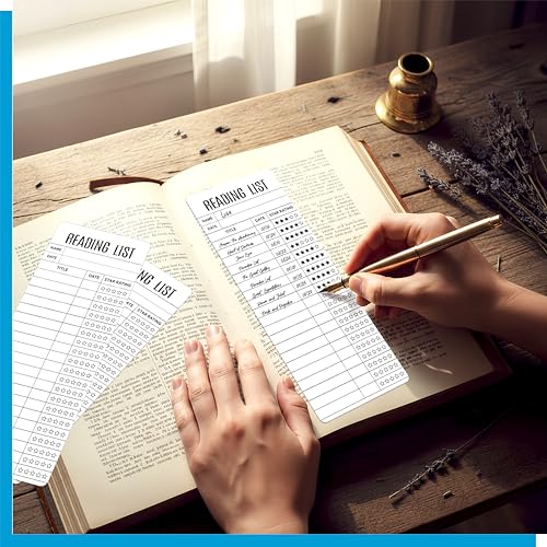 110 PCS Reading List Bookmarks, White Kraft Book Tracker and Reading Log Bulk Bookmarks for Book Lovers, Students, Teachers, Graduation Gifts, Back-to-School Supplies (3” x 7.9”, White) - style: Reading List Bookmarks（White Kraft）