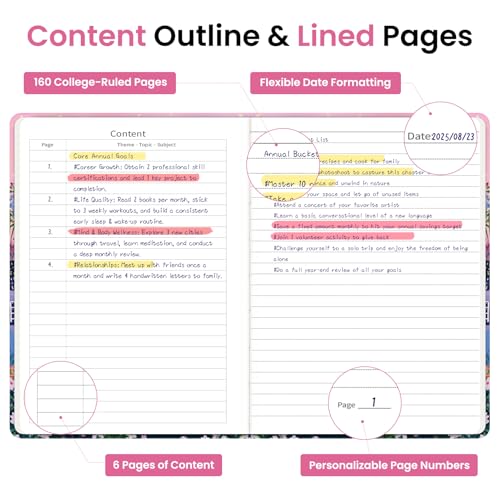 Taja Aesthetic Lined Journal for Women, Pretty Notebooks for Work & Study - color: V-Moonlit Cat