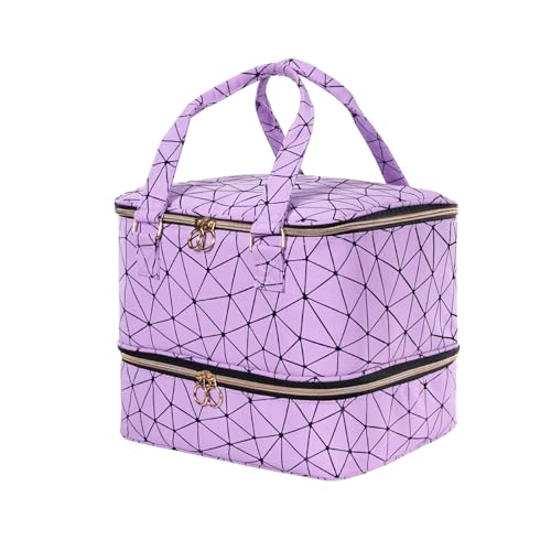 Uross Nail Polish Organizer Bag Holds 42 Bottles Nail Polish & Nail Lamp, Gel Nail Polish Organizers and Storage box for Nail Tech, Nail Kit Supplies Organizer Case - Purple - color: Purple, size: Large - 11 x 9.5 x 9.5 inch (42 bottles)