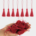 BEL AVENIR 45 pcs Mini Bookmark Tassels 3.75inch Silky Key Tassel-Red - color: 35# Red