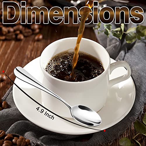 SONGZIMING Demitasse Espresso Spoons, Mini Coffee Spoon, 4.9 Inch Stainless Steel Small Spoons for Dessert, Tea,Set of 6 - size: 4.9in