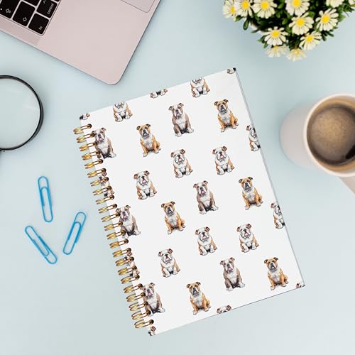 VNWEK English Bulldog Dog Spiral Notebook Journal 5.5x8.3 Inch, English Bulldog Gifts Journal for Women Men, Dog Lovers Mom Dad Gifts Lined Hardcover Spiral Notebook - color: Dog notebook-2
