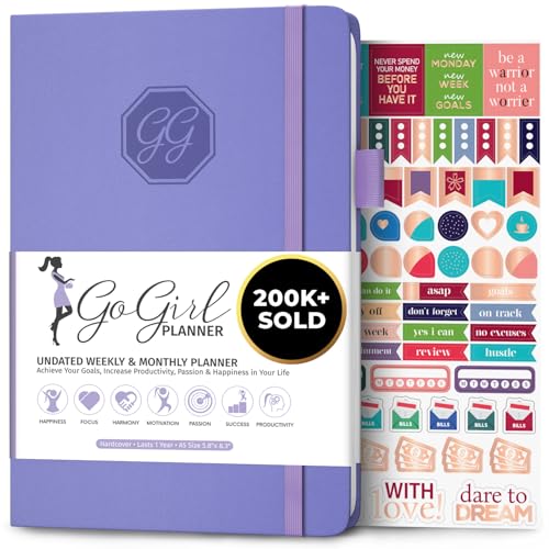 GoGirl Planner for Women, Undated Weekly Agenda Journal, Lavender - color: Lavender, size: A5 (5.8'' x 8.3'')