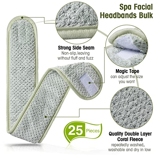 Giegxin 25 Pcs Spa Headbands Bulk, Facial Esthetician Hair Wrap, Multicolor