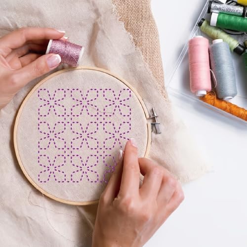 Sashiko Stencil 9pcs Reusable Plastic Templates 5.9 * 5.9 Inch Reusable Stencils Hand Quilting Stencils Embroidery Pattern Sewing Craft Paint Template - color: 9pcs