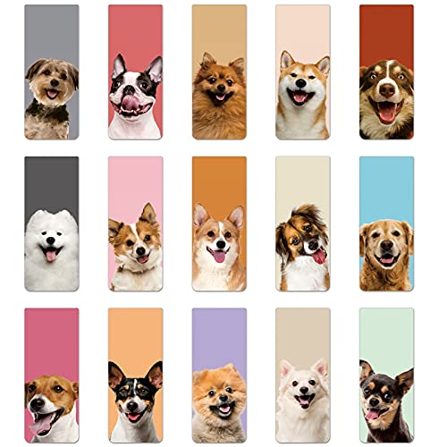 Outus 30 Pcs Magnetic Dog Bookmarks Cute Puppy Bookmark Clips for Reading
